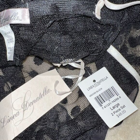 Linea donatella 2 piece sexy black lingerie set! Nwt! - Picture 14 of 16